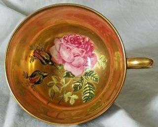 Rare Vintage Bartley International Bone China Tea Cup & Saucer Hand - Painted Rose