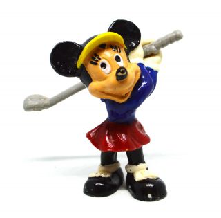 Disney Vintage Minnie Mouse Golf Golfer Rare Figurine Pvc Bullyland Germany