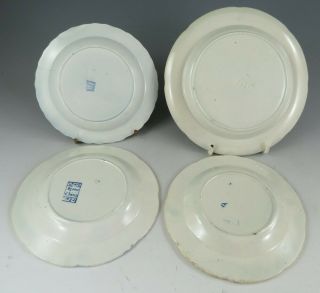 Group of Antique Pottery Pearlware Blue Transfer Broseley Small Plates 1815 2