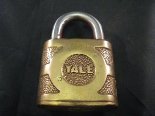 Vintage Antique Yale & Towne Pin Tumbler Brass Padlock - Lock