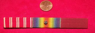 3 Ribbon Bar Set,  2nd Nicaraguan,  Ww1 W/rare Maltese Cross,  Navy Good Conduct