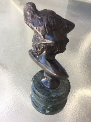 Vintage Antique Bronze Statue Sculpture On Marble Base 9 1/4 “x4” Weighs 4 Lbs