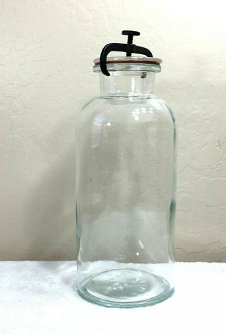 10 " Vintage/antique Wheaton Apothecary Jar With Metal Closure Device