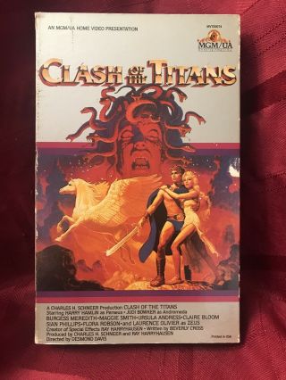 Clash Of The Titans Vhs Big Box Flap Cover Mgm Harry Hamlin Rare