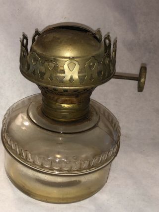 Antique Solar Clear Oil Lamp E&m Edward Miller Burner