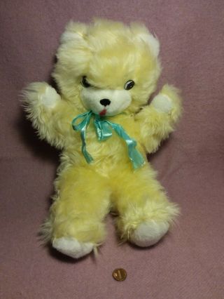 15 " Vintage Rushton Long Cream Plush Teddy Bear Stuffed Animal Toy