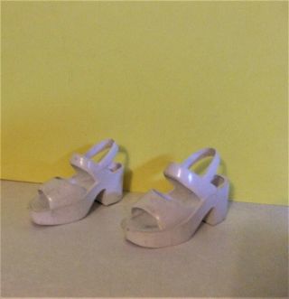 Vintage Italocremona ' Corinne ' Doll,  White Summer Shoes 3