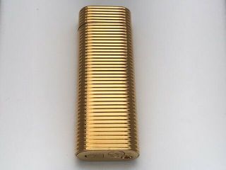 Rare Vintage Cartier 18k Gold Plated Lighter Swiss Made Plaque Or G