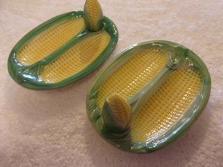 Antique Corn Plates With Salt Shakers Set Of Two Very Old 2