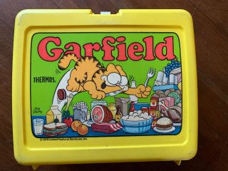Vintage 1978 Garfield United Feature Plastic Lunch Box By Thermos Lunchbox Rare