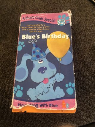 Blues Clues - Play Along With Blue:blues Birthday (vhs,  1998) - Rare