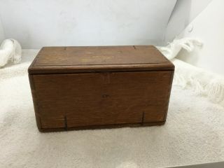 Unique Antique Oak Wooden Puzzle Box Singer Sewing Machine