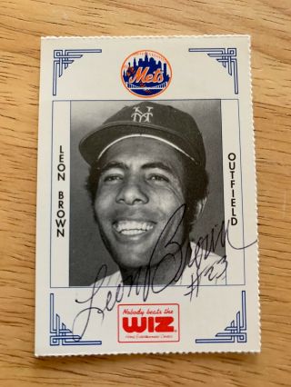 Leon Brown Signed Rare 1991 York Ny Mets Wiz Sga Baseball Card 54 Autograph