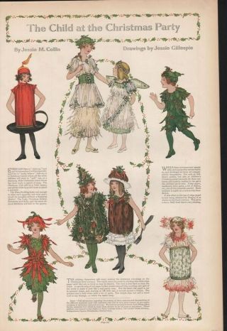 1914 Christmas Py Kid Costume Wreath Angel Gillespie14182