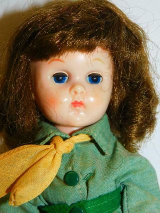 Vintage 7 " Vogue Doll Girl Scout Ginny Jointed Knees Brunette Sleep Eyes Usa