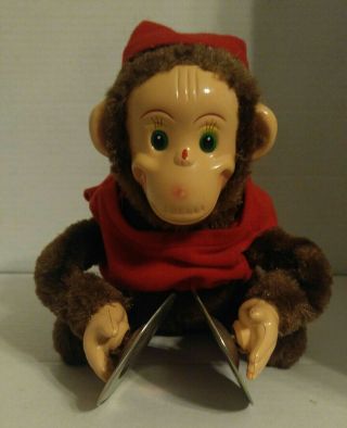 Westminster Vintage Rare Battery Operated Monkey With Symbols Great Shape