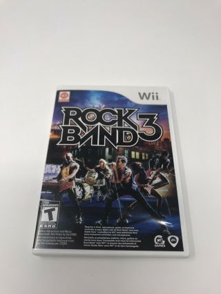 Rock Band 3 Nintendo Wii Rare Not For Resale Version Complete Cib
