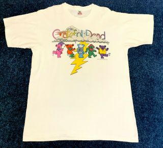 Ultra Rare Grateful Dead T Shirt Vtg 1994 Rain Lightning Storm Bears Gd Xl Orig