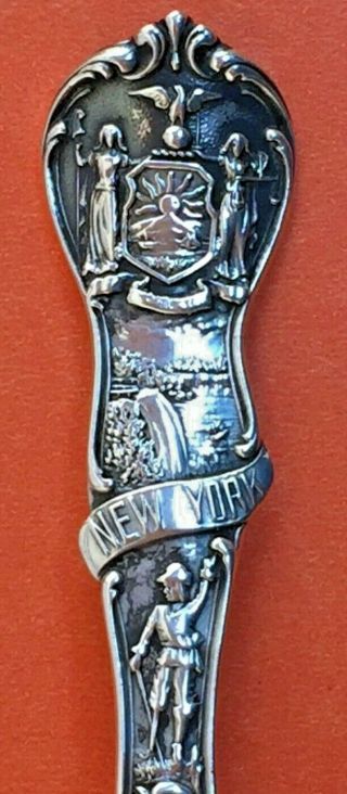Fancy Albany York State Capitol Sterling Silver Souvenir Spoon