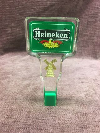 RARE HEINEKEN Imported Acrylic Gold Windmill Beer Tap Handle Knob Lucite 3