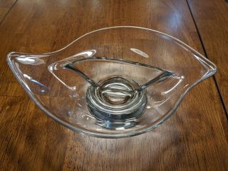 WEB Sterling Silver Base Glass/Crystal Divided Mayo Relish Dish Bowl 2