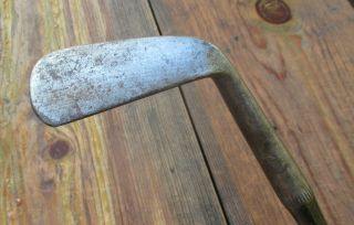Old Vintage Antique Hickory Wood Shaft Smooth Face Cleek Golf Club