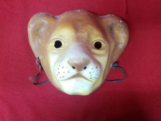 Vintage Rare Paper Mache Lions Mask Made By The Peoples Republic Of China