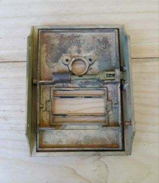 Antique Vintage Yale Brass Post Office Mail Box Door Size 1 3