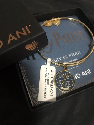 Rare Alex And Ani Harry Potter Dobby Is Bangle Bracelet Includes Card