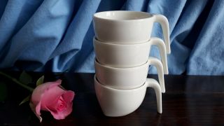 4x Iittala Finland Ego Porcelain Espresso Coffee Cups - No Saucers - Rare Modernist