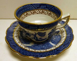 Booths Real Old Willow Blue & White Cup&saucer A 8025 Antique