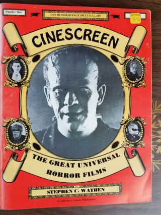 Cinescreen 1 The Great Universal Horror Films By Stephen C Wathen / Very Rare