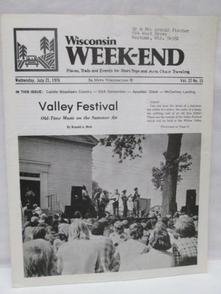 Wisconsin Week - End Wednesday July 21 1976 Caddie Woodlawn Country Mccartney