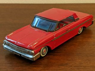 Vintage 1962 Ford Galaxie 500 Tin Car Rare Wipers From Japan