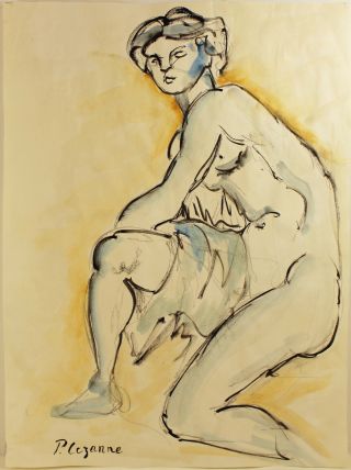 Paul Cézanne Signed Rare Masterpiece Tempera Painting,  Pissarro,  Klimt Era