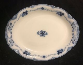 Antique W.  H.  Grindley " Clover " Flow Blue Oval Platter - 16 - 1/8 " X 12 - 3/8 "