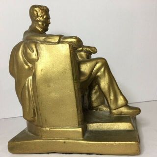 President Abraham Lincoln Seated Statue Bookends Antique Bronze Finish (FSCO) 2