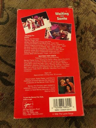 Barney Waiting For Santa Rare VHS (1991/1992 Release) 2