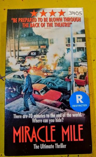 Miracle Mile Vhs Rare Thriller Apocalypse End Of The World