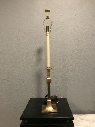 Vintage Rare Chapman 1988 Footed Brass Candle Stick Table Lamp 34” Tall