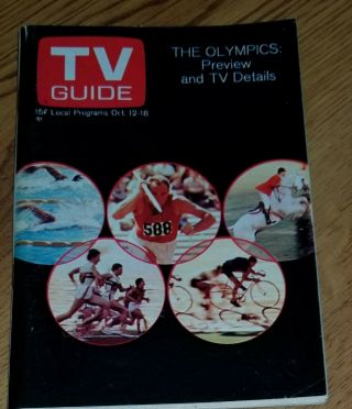Tv Guide 10/12/1968 Olympics Preview Tv Details Cover Rare