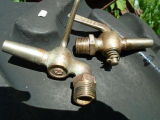 Antique Pair Brass Surge Shut Off Valves Milking Machine Air Line