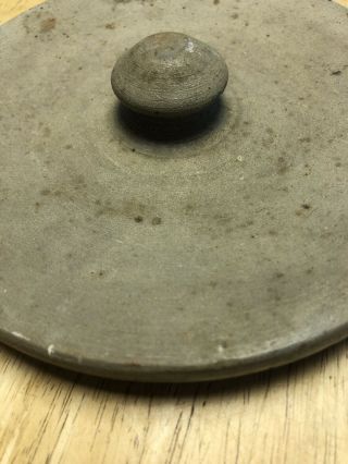 Antique Stoneware Concave Crock Lid 7” Diameter. 2