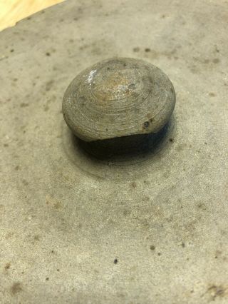 Antique Stoneware Concave Crock Lid 7” Diameter. 3