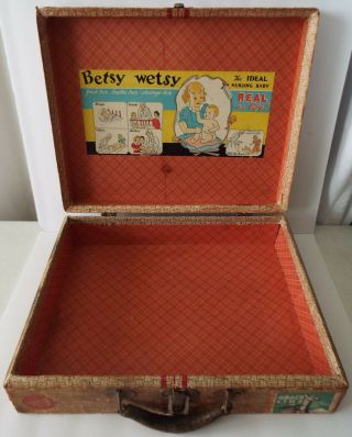 Ideal Betsy Wetsy Vintage 1937 Travel Case Suitcase For 11” Or 13” Rubber Doll