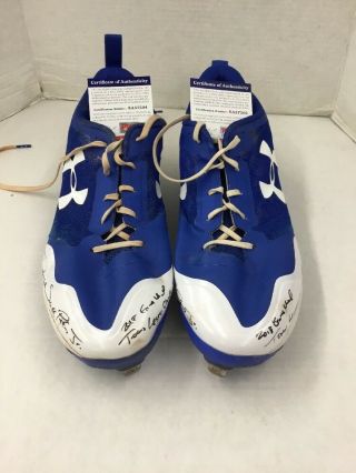Dj Peters Dodgers Prospect Rare Full Name Signed Game Cleats Psa 7204 - 05