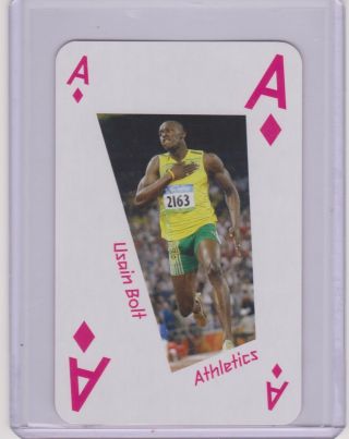 Rare 2012 London Uk 2012 Olympic Usain Bolt Card Jamaica 100m 200m Track