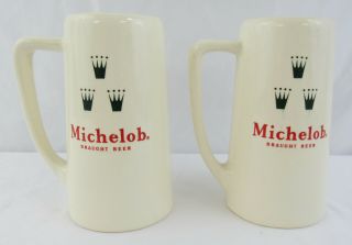Rare Vintage Michelob Draught Beer 6 1/2 " Ceramic Steins Mugs