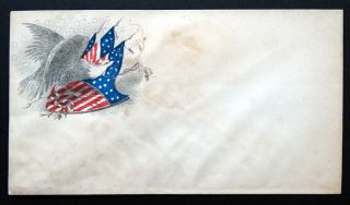 Antique Us Civil War Envelope Union Patriotic Cover Eagle & Shield