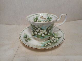 Royal Albert Bone China Teacup and Saucer Lily Of The Valley May 2
